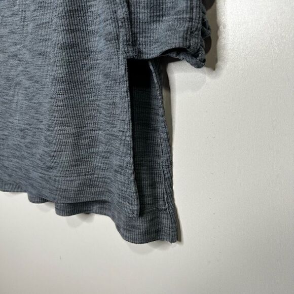 Pure + Good Blue Gray Drape Neck Long Sleeve Tunic Top - Picture 4 of 11